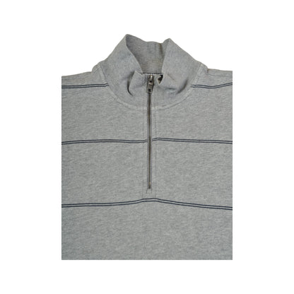 Vintage Nautica 1/4 Zip Sweatshirt Grey Large