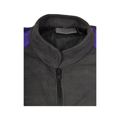 Vintage Trans Europa Fleece Jacket Retro Block Colour Black/Purple XXL