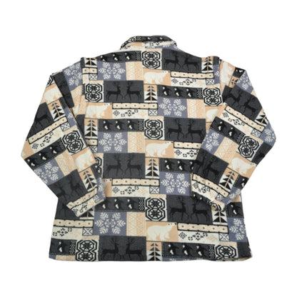 Vintage Fleece Jacket Retro Pattern Ladies XXL