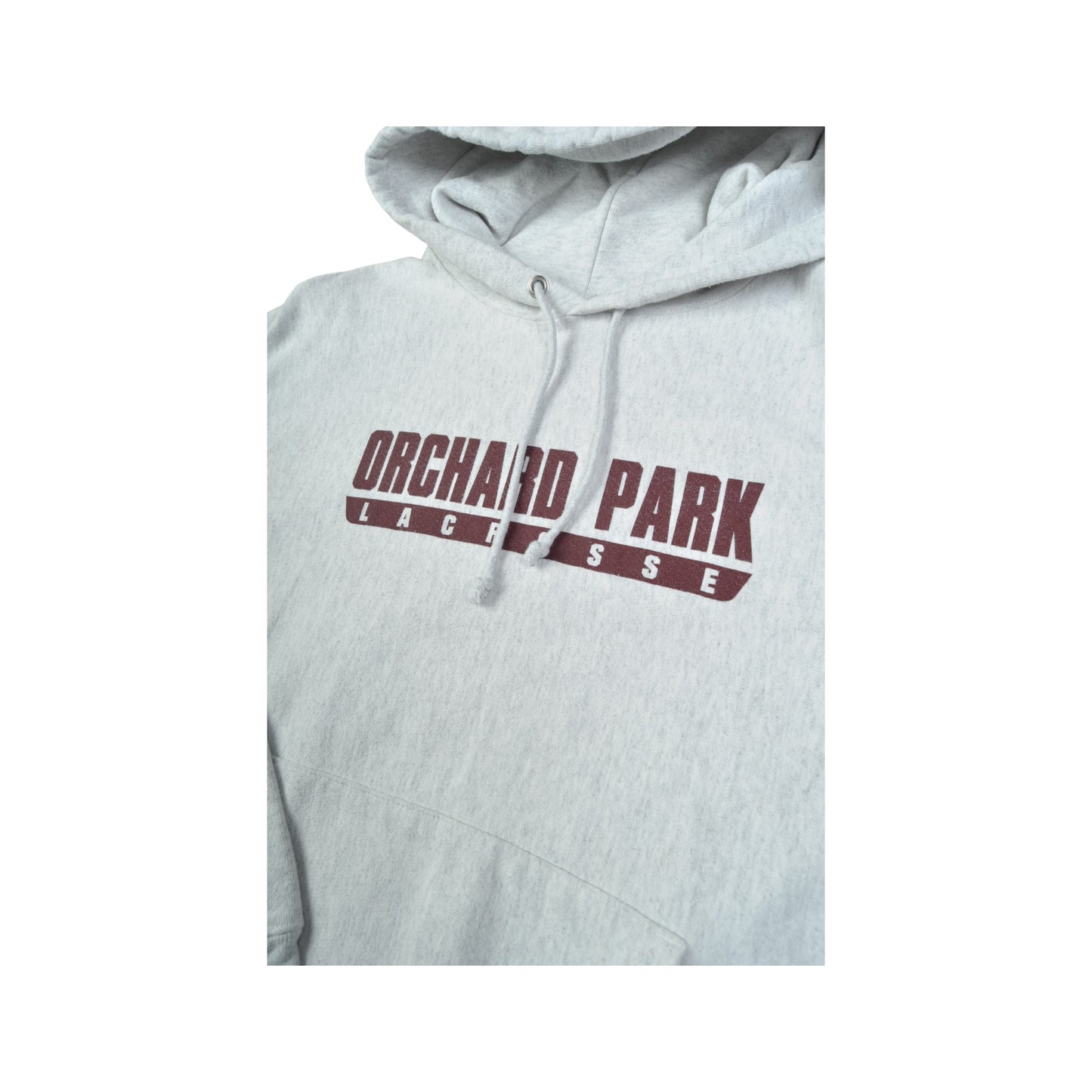 Vintage Champion Orchard Park Lacrosse Hoodie Sweater Grey Large