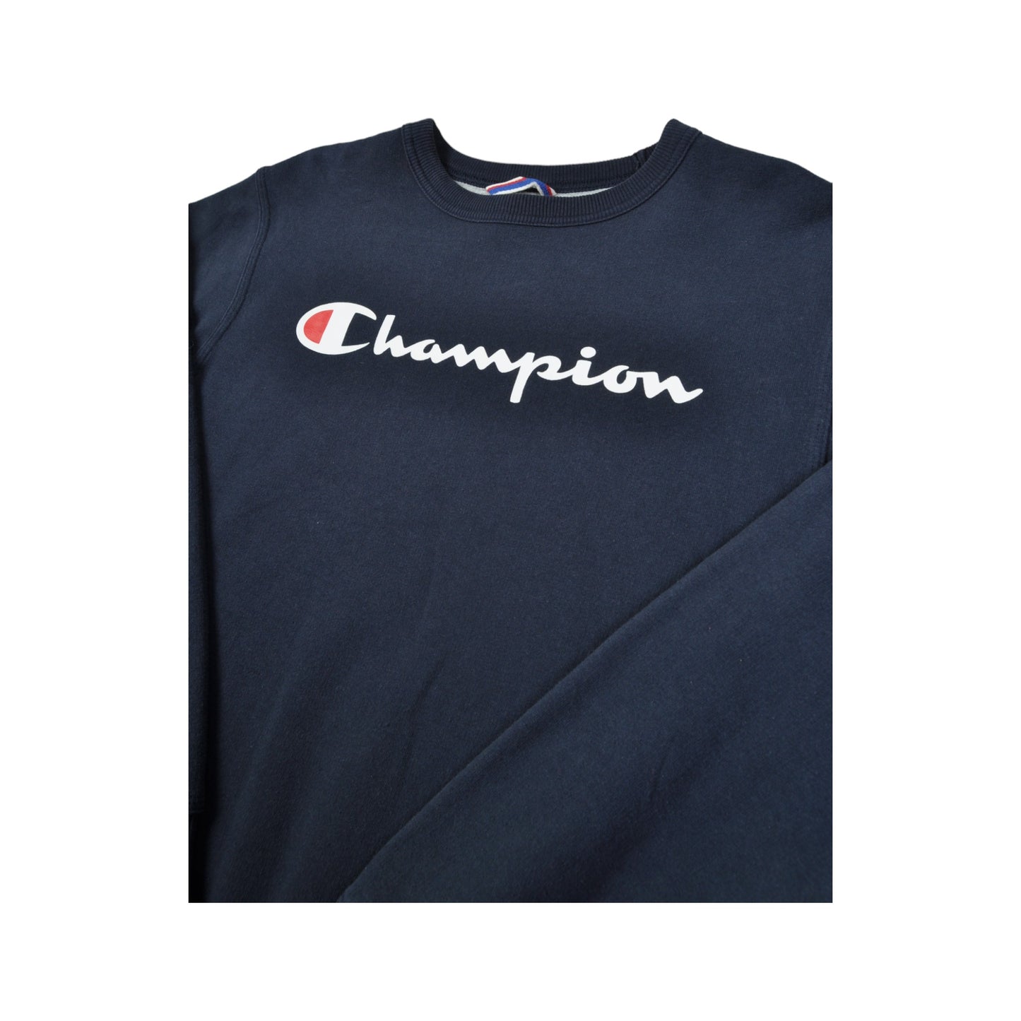 Vintage Champion Spell Out Sweater Navy Small