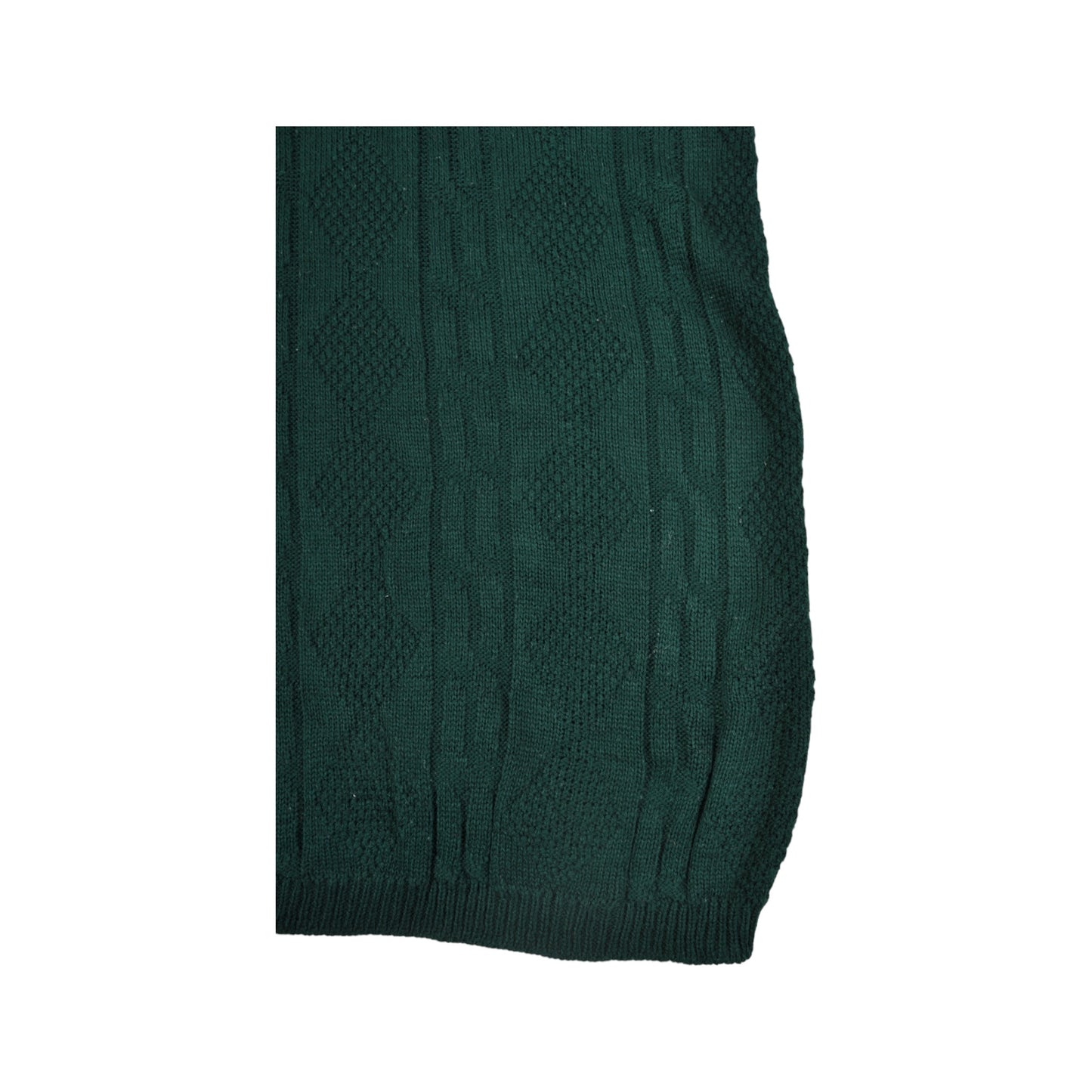 Vintage Knitted Jumper Retro Pattern Green Ladies XXL