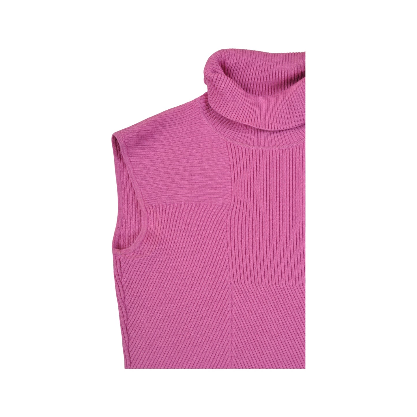 Vintage Y2K Roll Neck Sleeveless Top Pink Medium