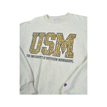 Vintage Champion Southern Mississippi Sweater Grey Small