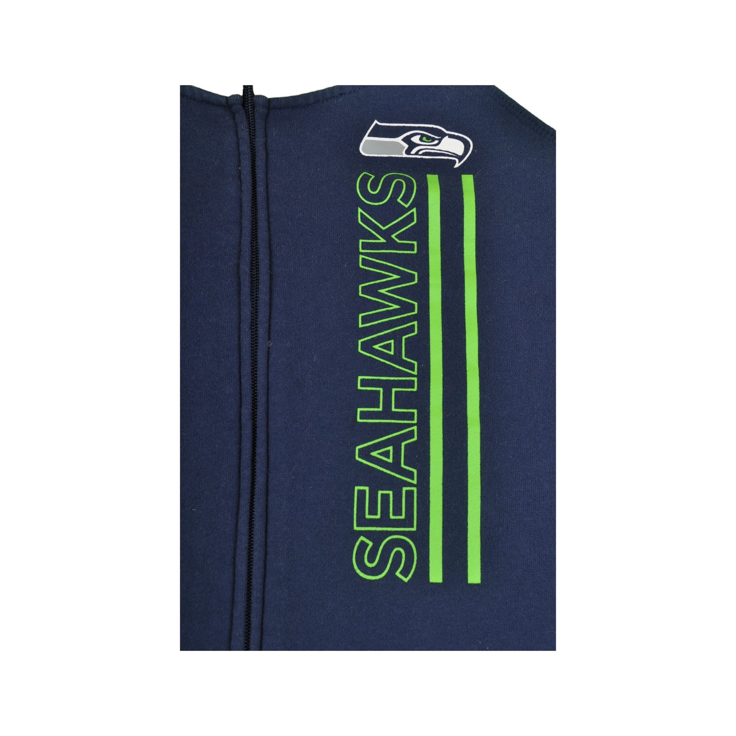 Vintage NFL Seattle Seahawks American Football Team Hoodie Sweatshirt Navy/Green Ladies XL