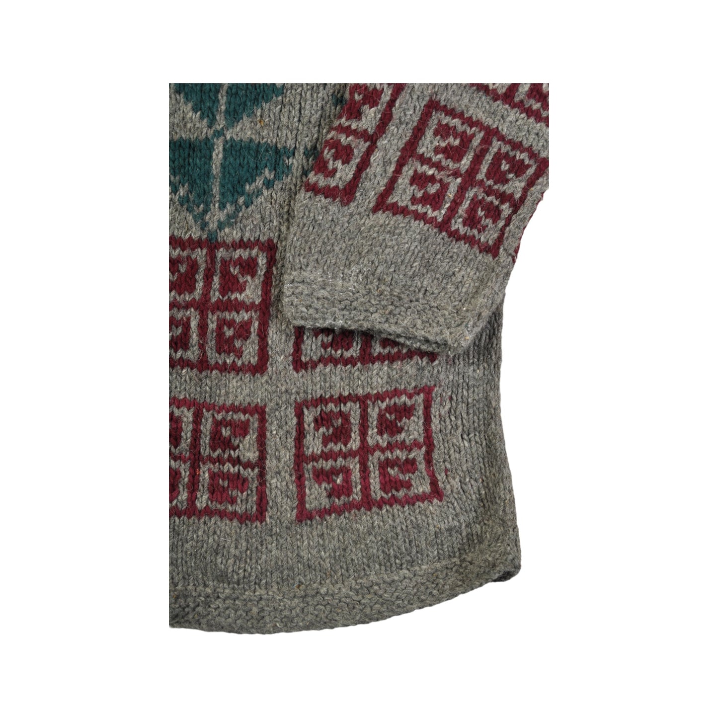 Vintage Knitwear Sweater Scandi Pattern Grey Ladies Medium