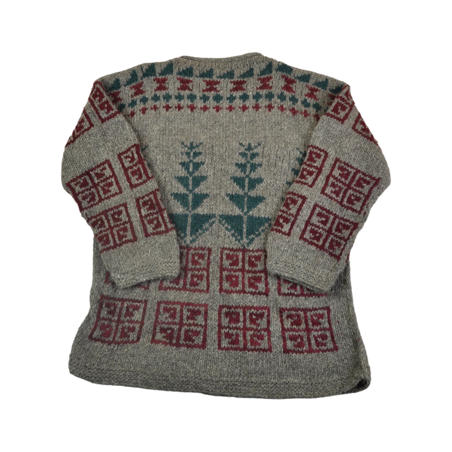 Vintage Knitwear Sweater Scandi Pattern Grey Ladies Medium