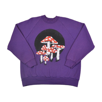 Mushroom Toadstool Printed Sweatshirt Purple