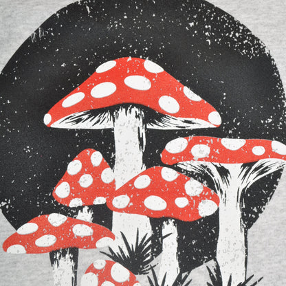 Mushroom Toadstool Printed Sweatshirt Light Grey