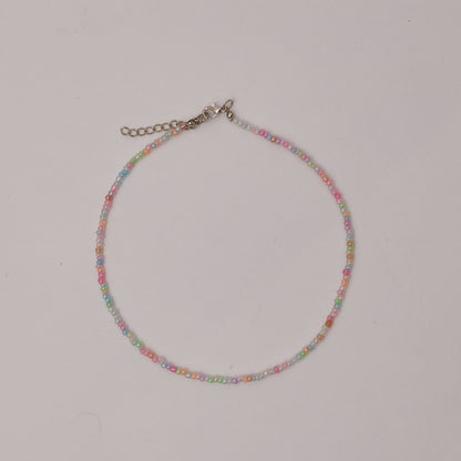 Mini Beaded Necklace Pastel Pink/Blue