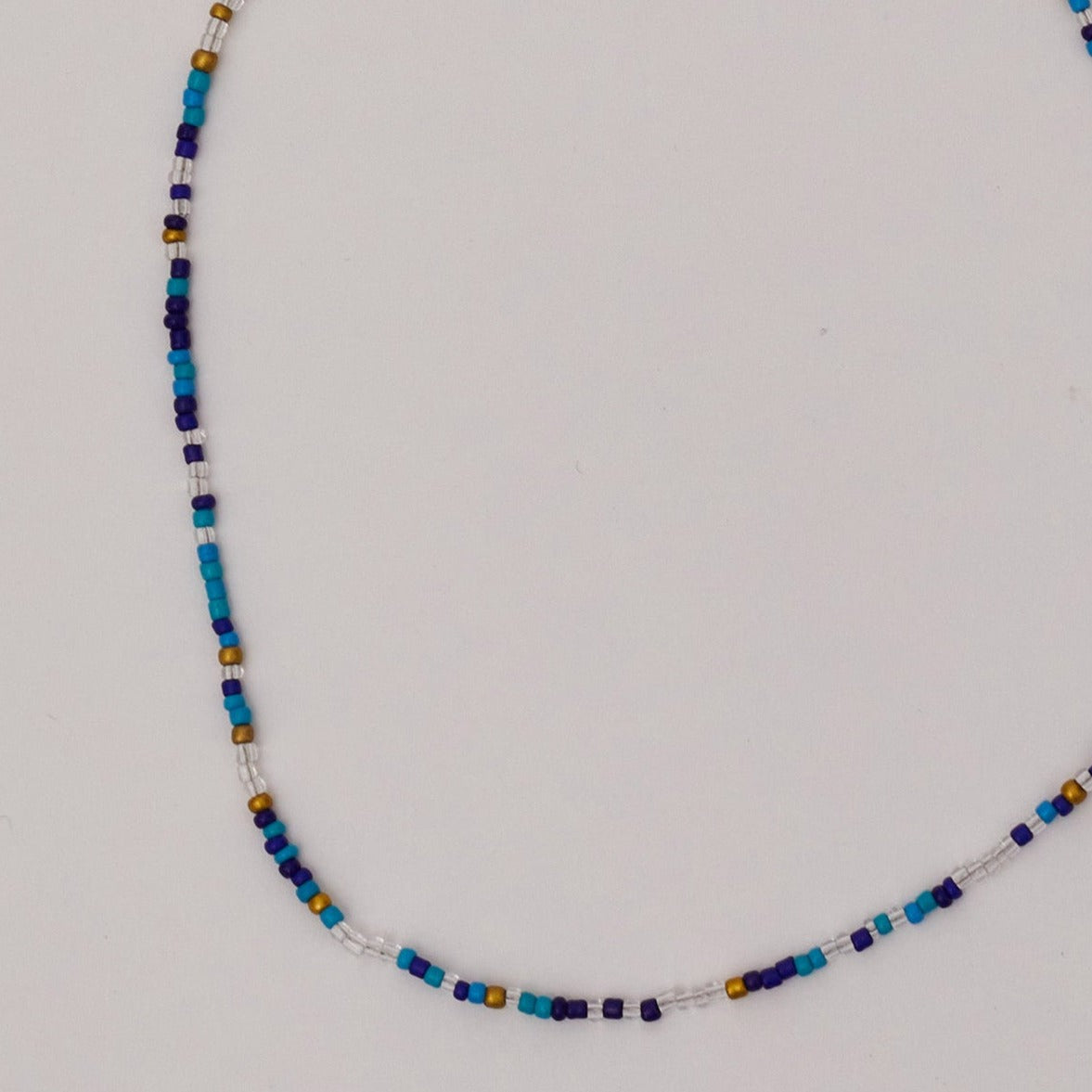 Dainty Beaded Necklace Blue