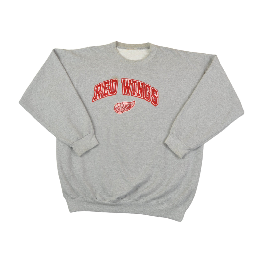 Vintage Detroit Red Wings Sweatshirt Grey Large