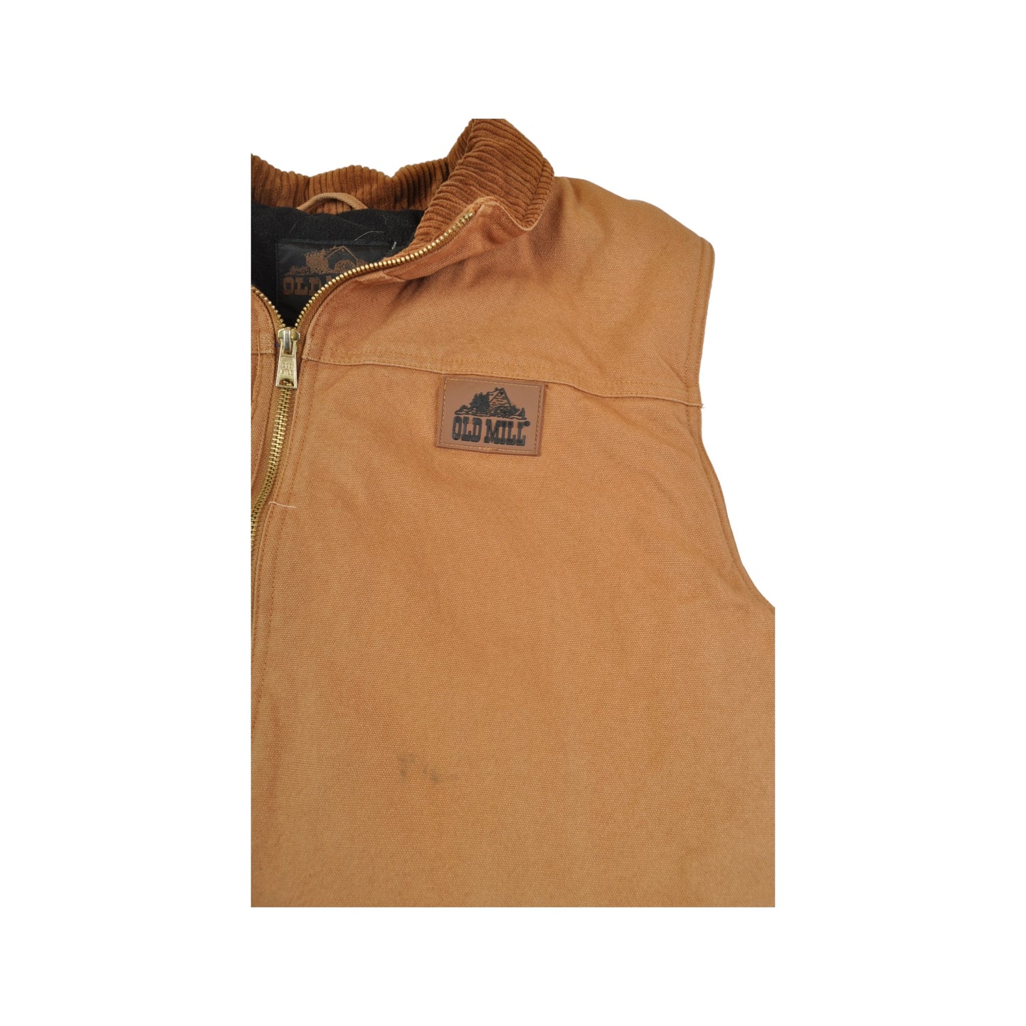 Vintage Old Mill Workwear Vest Jacket Tan XL