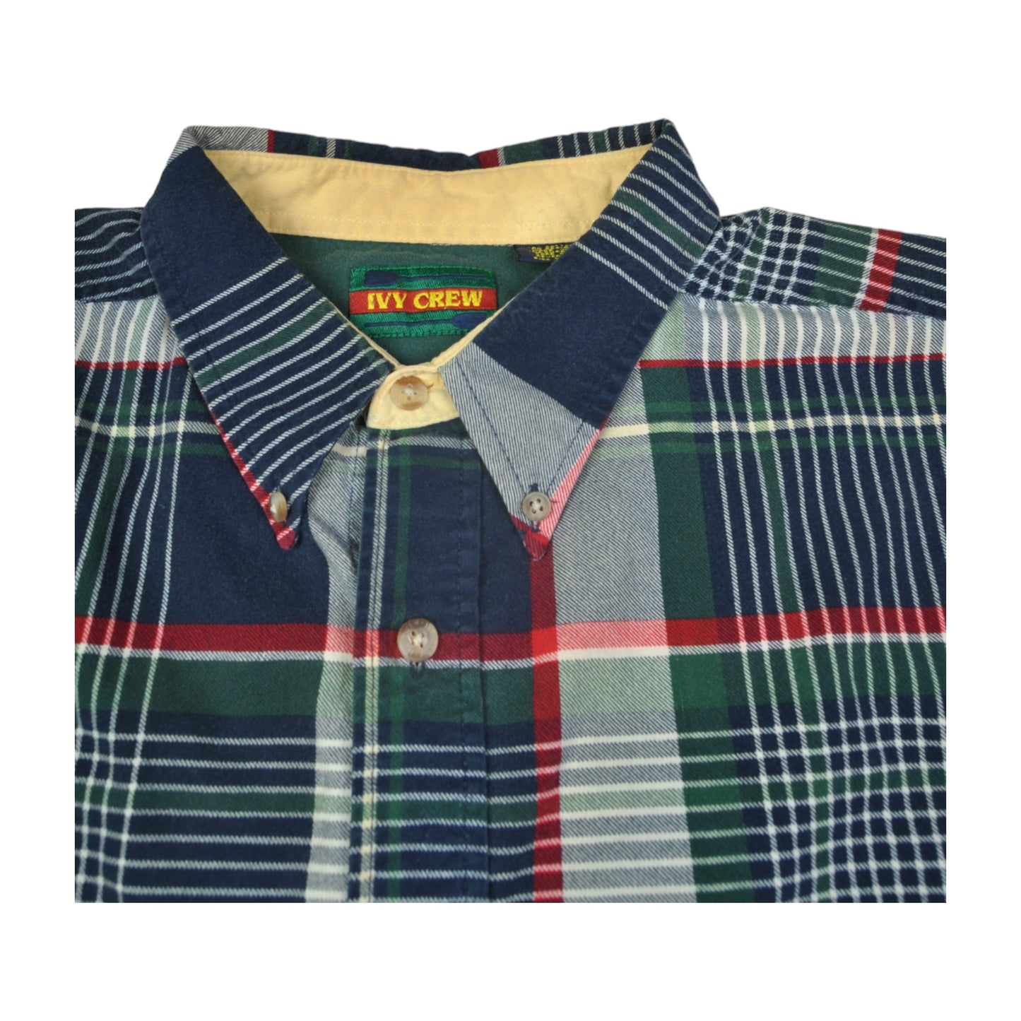 Vintage Shirt 90s Checked Long Sleeve Navy/Green XL