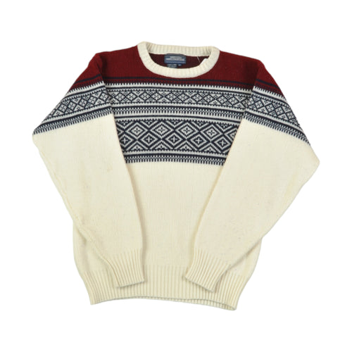 Vintage Knitted Jumper Retro Pattern Small