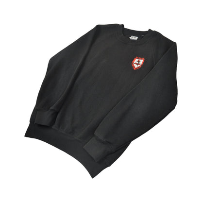 Vintage Russell Athletic Embroidered Sweatshirt Black Ladies Small