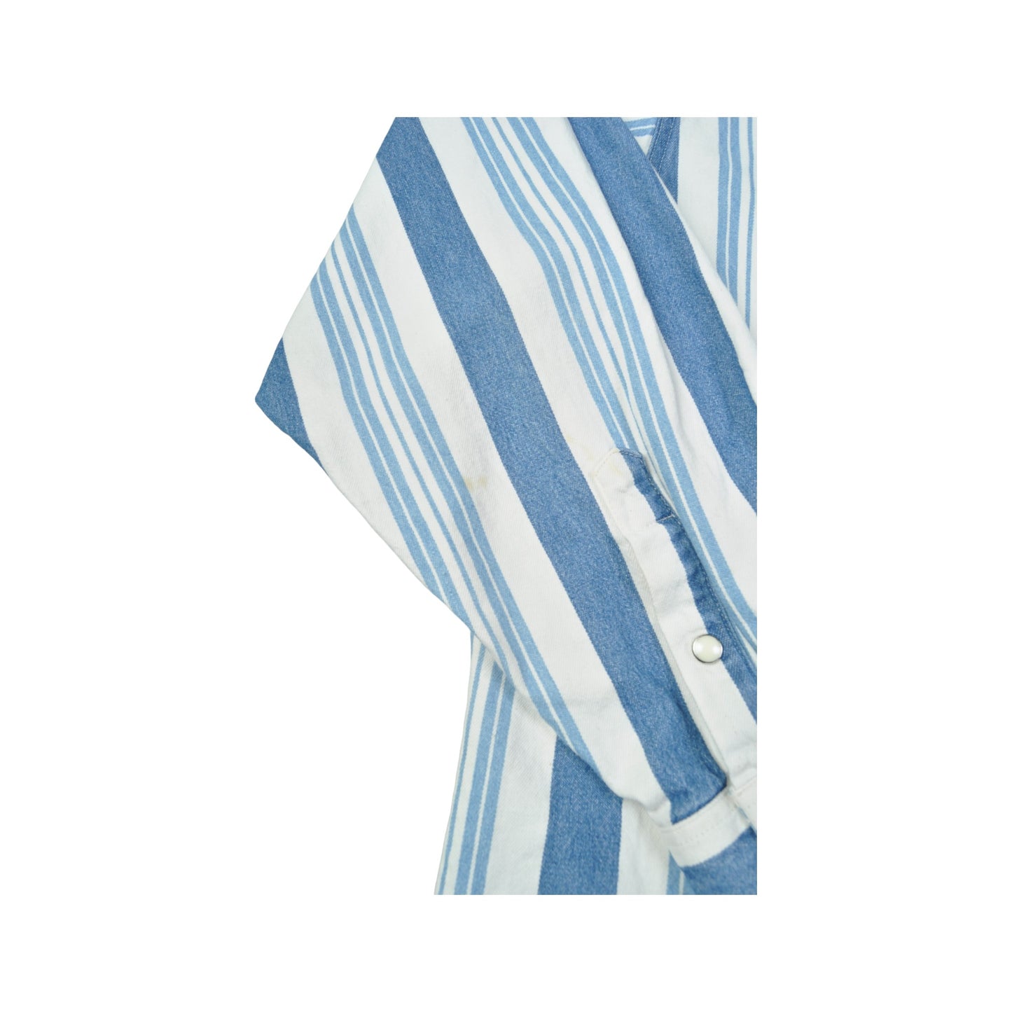 Vintage Wrangler Stripe Shirt Long Sleeve Blue XL
