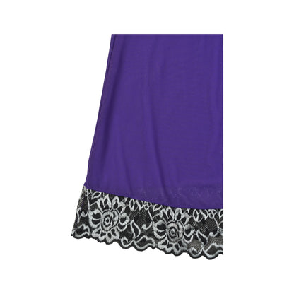 Y2K Lace Halter Neck Dress Top Purple Large