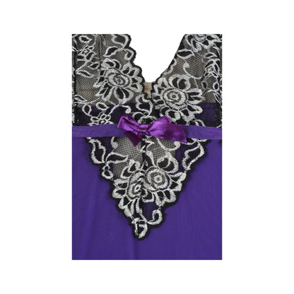 Y2K Lace Halter Neck Dress Top Purple Large