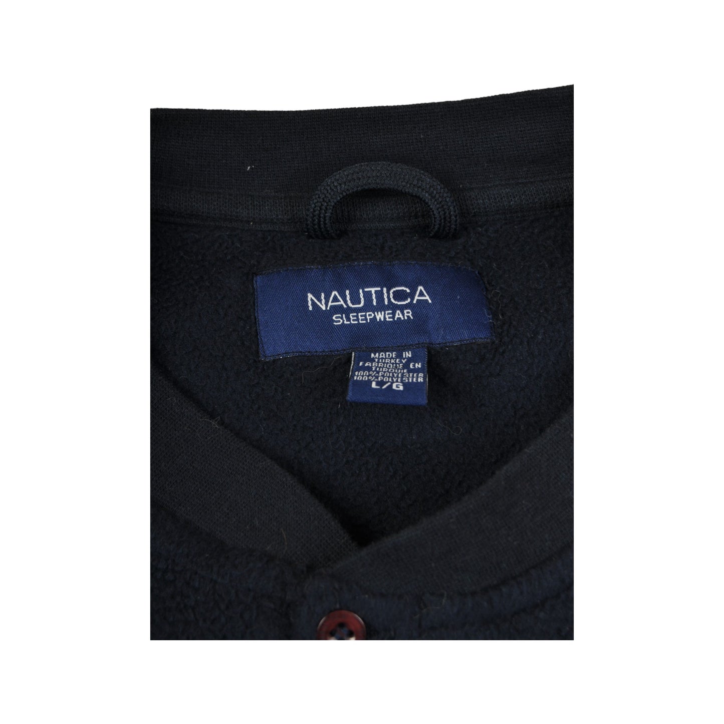 Vintage Nautica Fleece Button Up Sweater Navvy Large