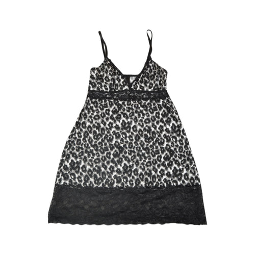 Y2K Lace Cami Dress Top Leopard Print Medium