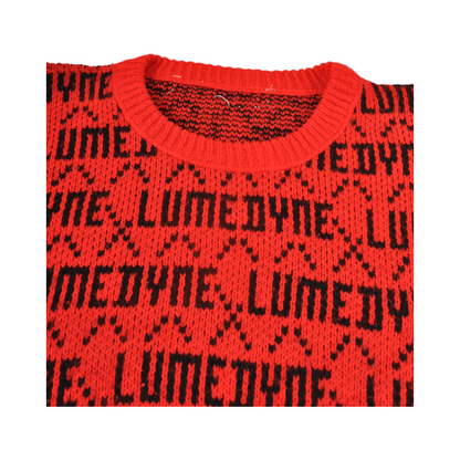 Vintage Knitted Jumper Retro Pattern Red/Black Ladies Large