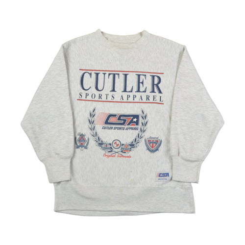 Vintage Cutler Sports Apparel Reverse Weave Sweatshirt Grey Small