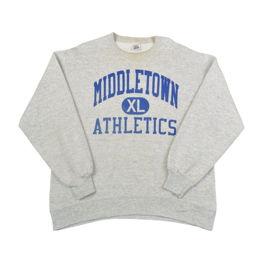 Vintage Middleton Athletics Crew Neck Sweatshirt Grey XL