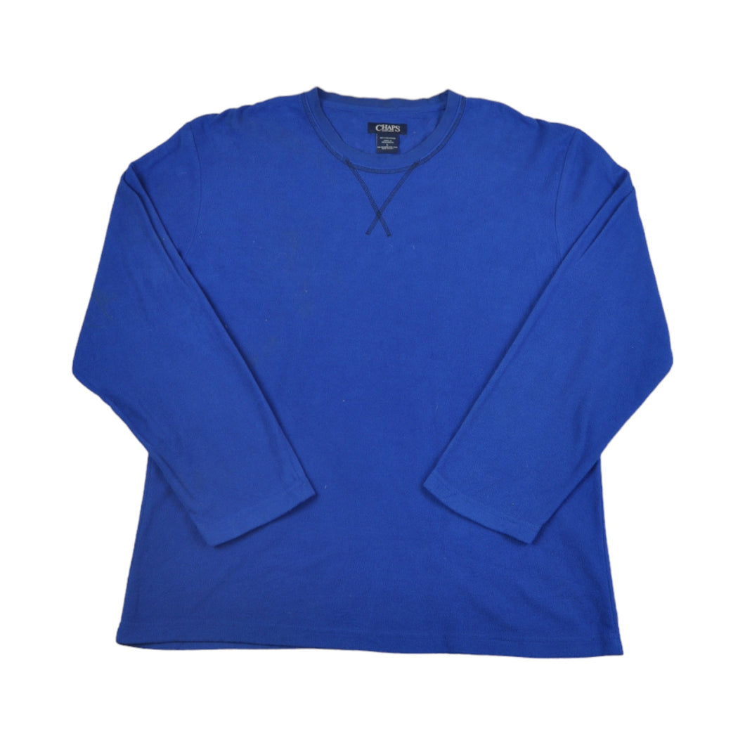 Vintage Chaps Fleece Sweater Blue Large