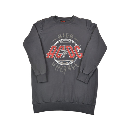 Vintage ACDC High Voltage Sweatshirt Grey Ladies Medium