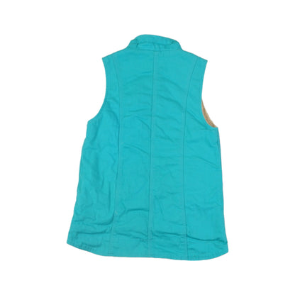 Vintage Workwear Vest Jacket Sherpa Lined Blue Ladies Small