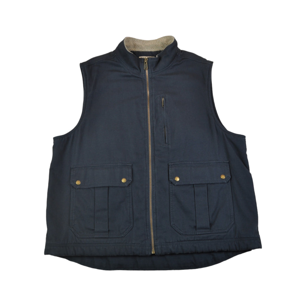 Vintage Duluth Trading Workwear Vest Gilet Canvas Jacket Navy XXL