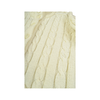 Vintage Cable Knit Knitted Cardigan Cream Ladies Large