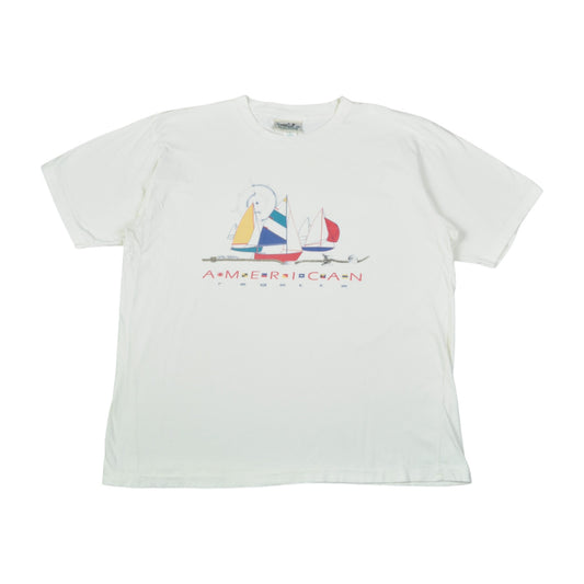 Vintage American Regatta Sailing T-Shirt White Large