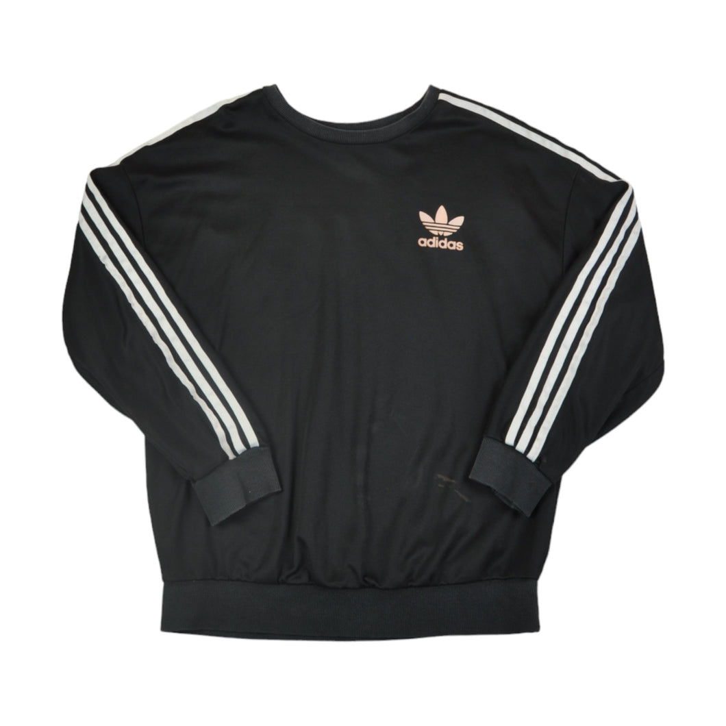 Vintage Adidas Crew Neck Sweatshirt Black Ladies Medium