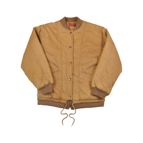 Vintage Workwear Bomber Jacket Tan Ladies Medium