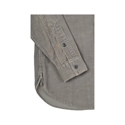 Vintage Corduroy Shirt Long Sleeved Grey XS