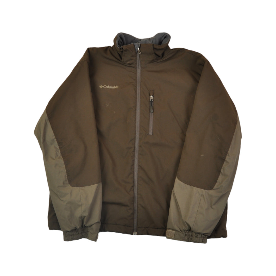 Vintage Columbia Jacket Waterproof Fleece Lined Khaki XL