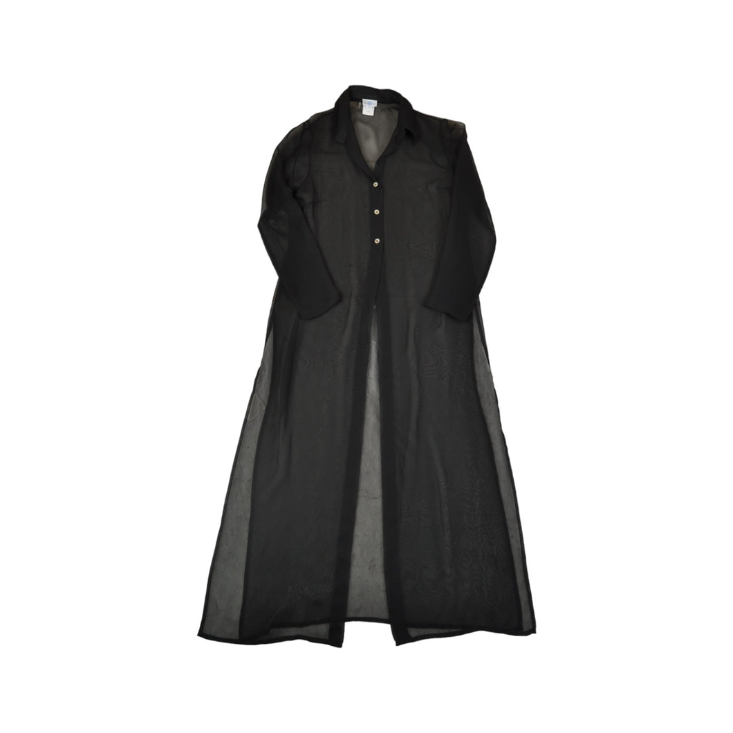 Vintage Y2K New Look Sheer Shirt Dress Black XL