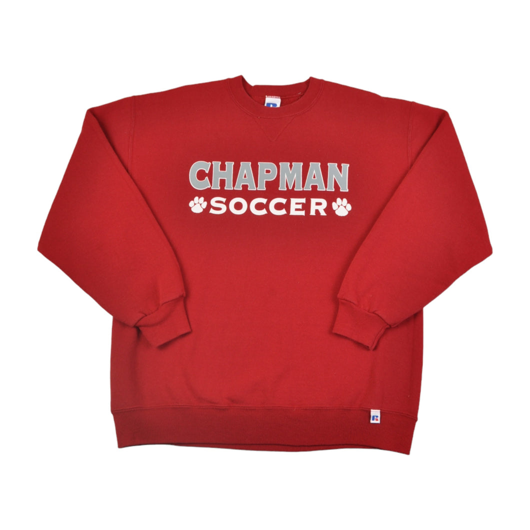 Vintage Chapman Soccer Russell Athletic Sweatshirt Red Large