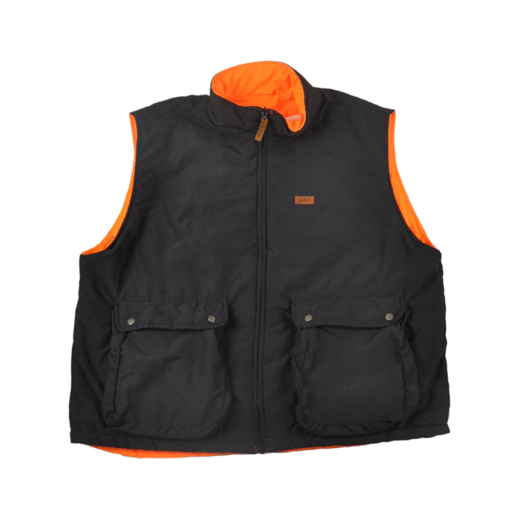 Vintage Woolrich Vest Jacket Reversible Black/Orange XXL