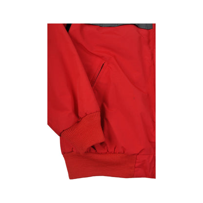 Vintage Lands End Ski Jacket Fleece Lined Retro Block Colour Red/Grey Large
