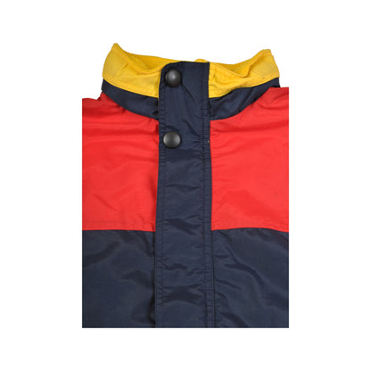 Vintage Ski Jacket Retro Colour Block Red/Black Ladies Small