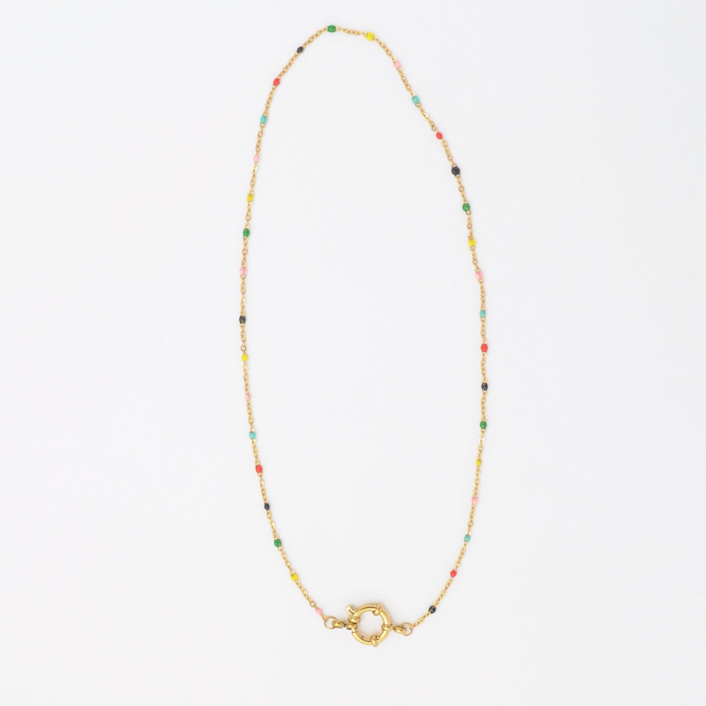 Dainty Necklace Multi and Gold Beaded Chain