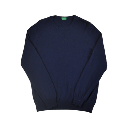 Vintage United Colors Of Benetton Knitwear Sweater Merino Italian Yarn Navy Small