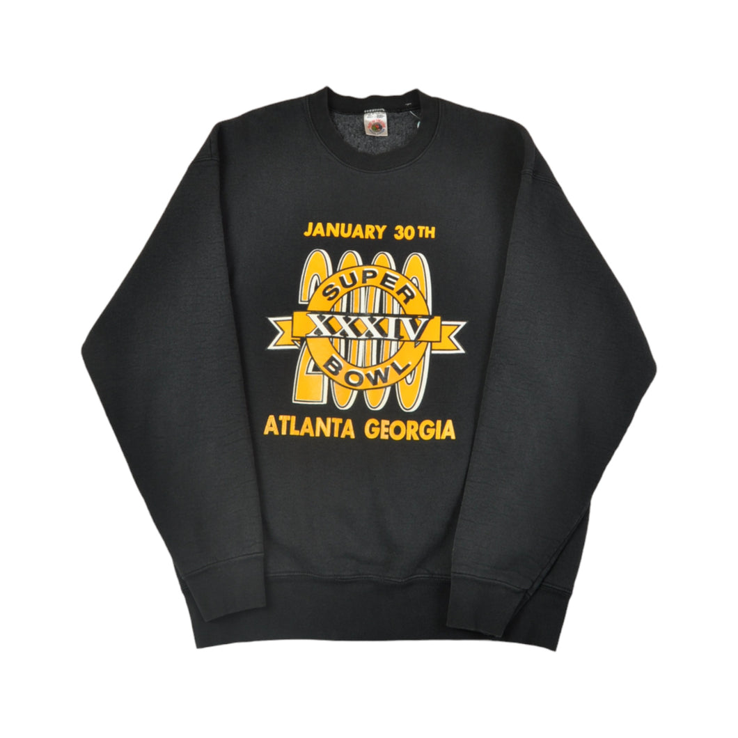 Vintage Super Bowl XXXIV Atlanta Georgia Sweatshirt Black XL