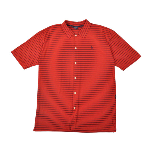 Vintage Polo Ralph Lauren Button T-Shirt Red Large