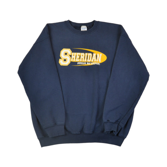 Vintage Sheridan High School Sweatshirt Navy Large
