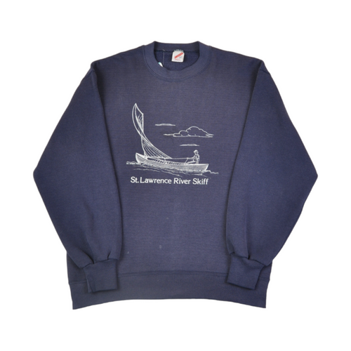 Vintage St. Lawrence River Skiff 90s Sweatshirt Navy Small