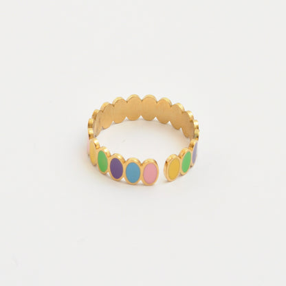 Multi Colourful Gold Ring